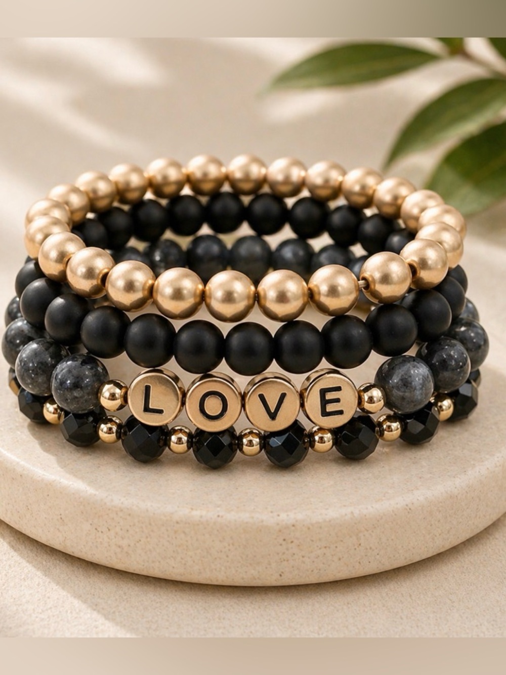 Love Graphic Bracelet Stack